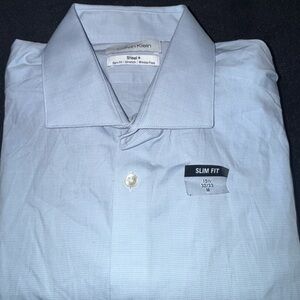 Brand new Calvin Klein Men's Slim Fit Sky size m blue Dress Shirt